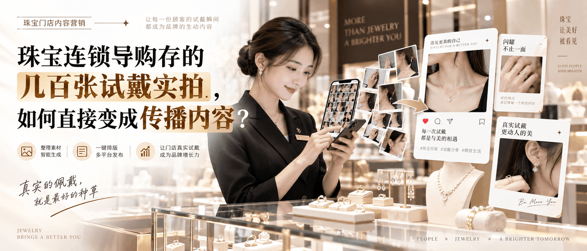 珠宝连锁导购存的几百张试戴实拍,如何直接变成传播内容?
