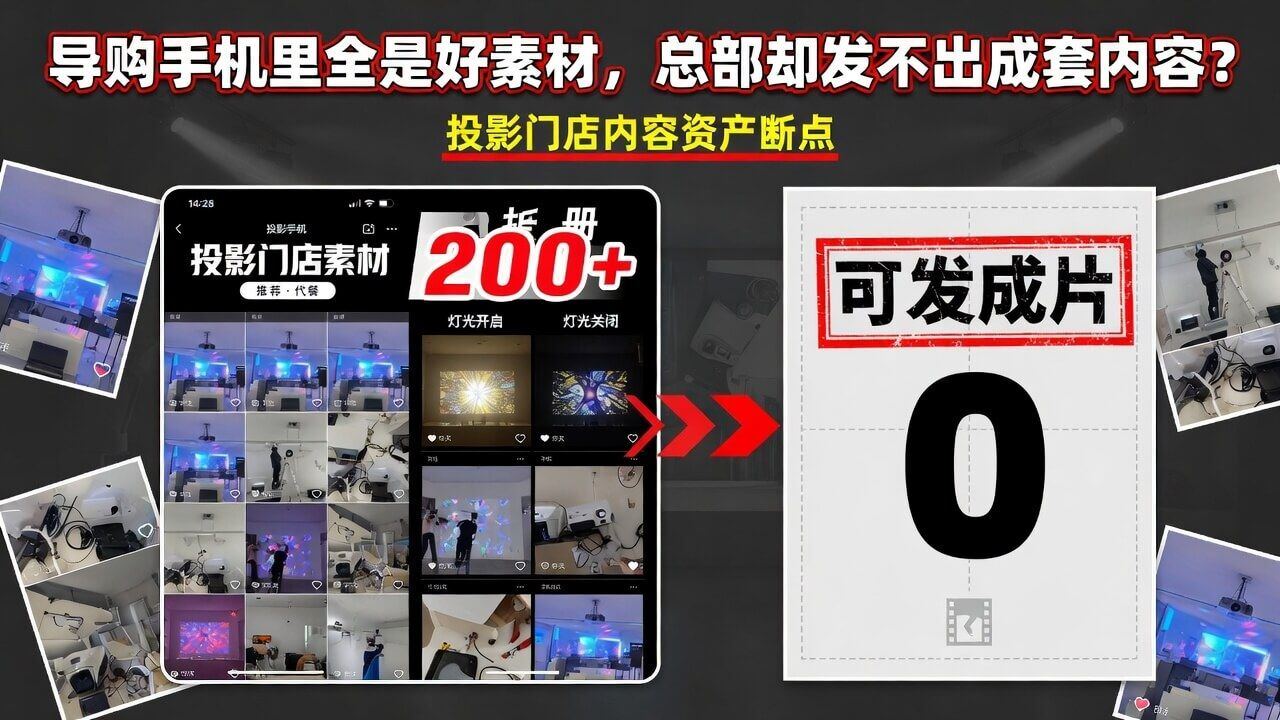 导购手机里全是拍好的视频素材,总部却发不出成套的内容?