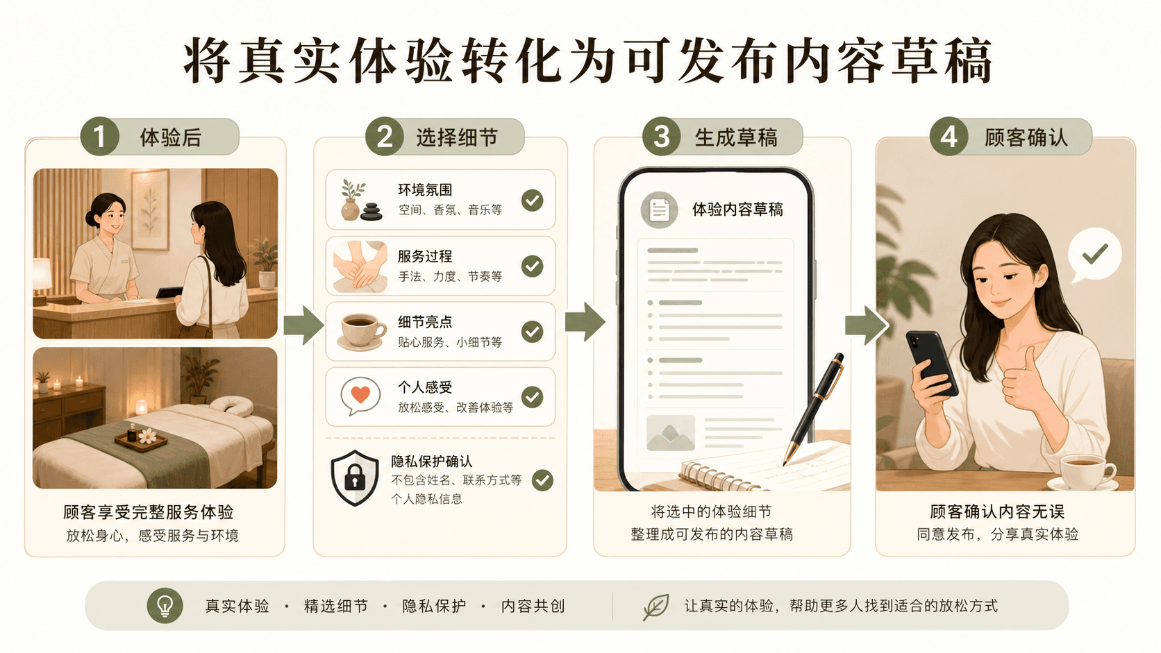 养生馆项目体验内容生成流程