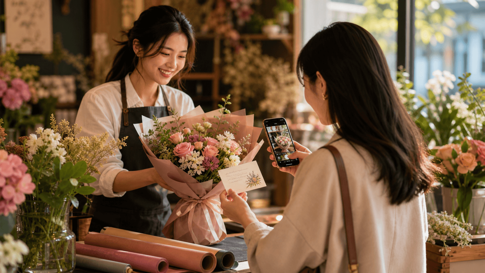 花店怎么用种草码沉淀送礼体验