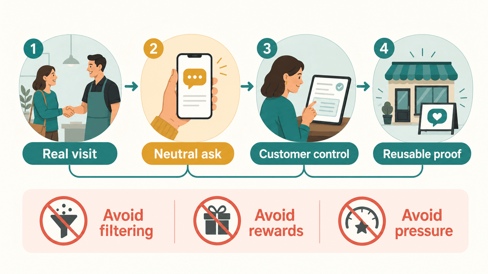 A four-step honest review workflow with clear boundaries